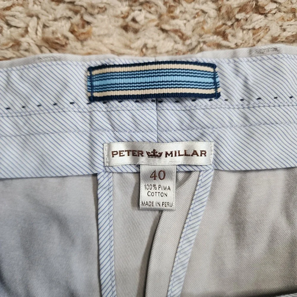 Peter Millar‎ Khaki Men Sz 40 Shorts Flat Front Chino